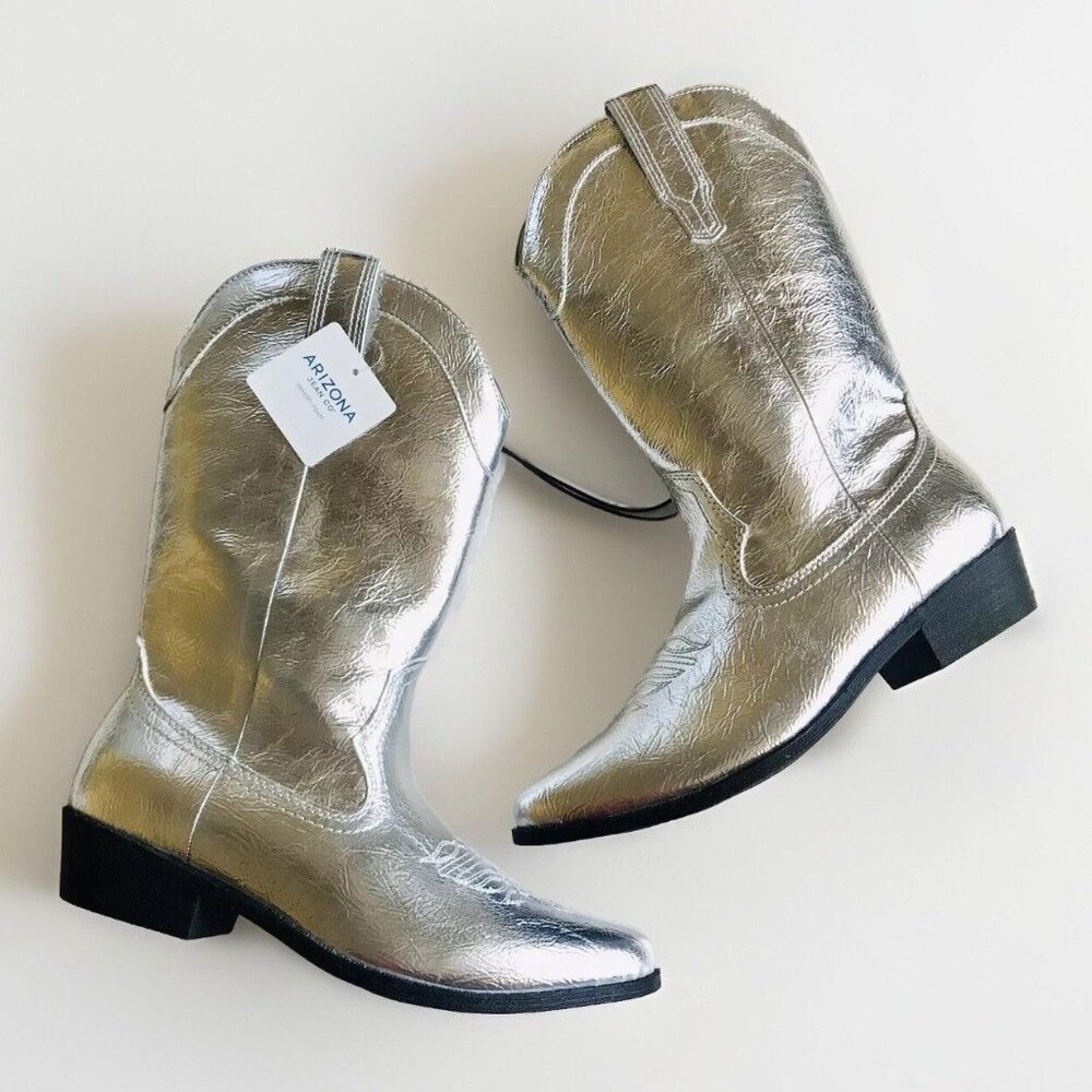 Arizona Jean Co.‎ Maybrook Block Heel Silver Cowboy Boots